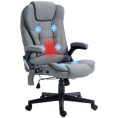 Streamdale Furniture 6 Point Vibrating Massage Office Chair with Lumbar Heat Gray