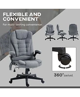 Streamdale Furniture 6 Point Vibrating Massage Office Chair with Lumbar Heat Gray