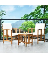 Vebreda 3PC Solid Wood Outdoor Patio Sofa Furniture Set