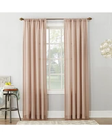 Amalfi 54" X 84" Linen Blend Textured Sheer Rod Pocket Curtain Panel