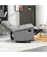 Streamdale Furniture Overstuffed Recliner with Footrest and Swivel Base