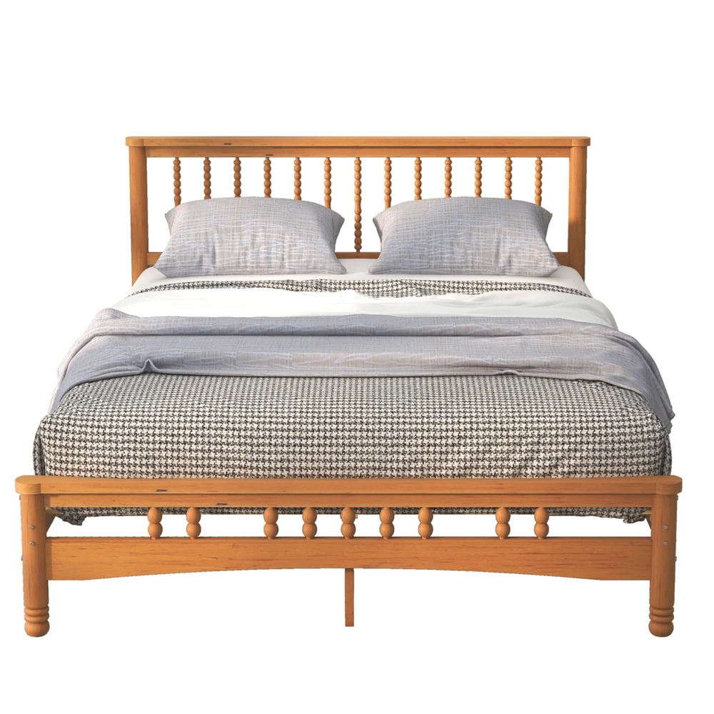 Simplie Fun Queen Platform Bed Frame: Headboard, No Box Spring Required