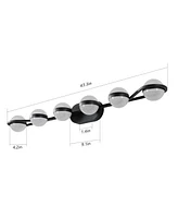 Streamdale Furniture Vanity Lights With 6 Led Bulbs For Bathroom Lighting(Black)