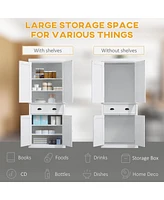 72" White Freestanding Pantry Cabinet with Drawer