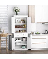 Streamdale Furniture 72" White Freestanding Pantry Cabinet with Drawer