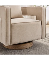 Streamdale Furniture Beige Swivel Accent Chair for Modern & Comfy Seating