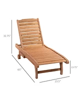 Chaise Lounge Pool Chair with Table and Wheels