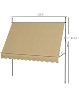 Retractable Patio Awning with Support Stand, Uv Protection