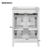 24" Space-Saving Bathroom Vanity Combo with Ceramic Sink