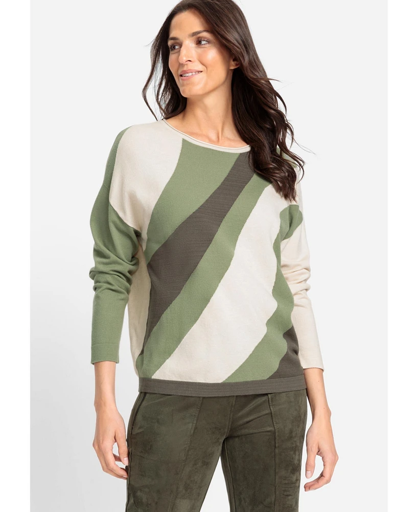 Olsen Women's Asymmetric Graphic Pullover