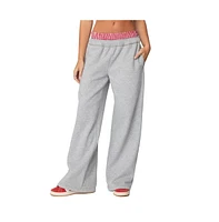 Edikted Women's Gingham Boxer Detail Sweatpants