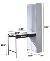 Streamdale Furniture Foldable Multi-Function Home Office Workstation with Storage