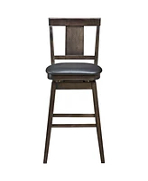 Skonyon 29 Inch 360 Degree Swivel Classic Wooden Counter Height Bar Stool