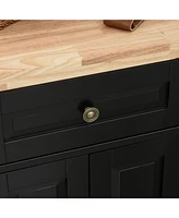 Compact Kitchen Island on Wheels: Rolling Cart with Essential Storage