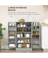 Black 72" Kitchen Pantry Cabinet
