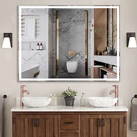 Streamdale Furniture 48x36" Led Bathroom Vanity Mirror: Adjustable Lights, Anti-Fog, Touch Switch