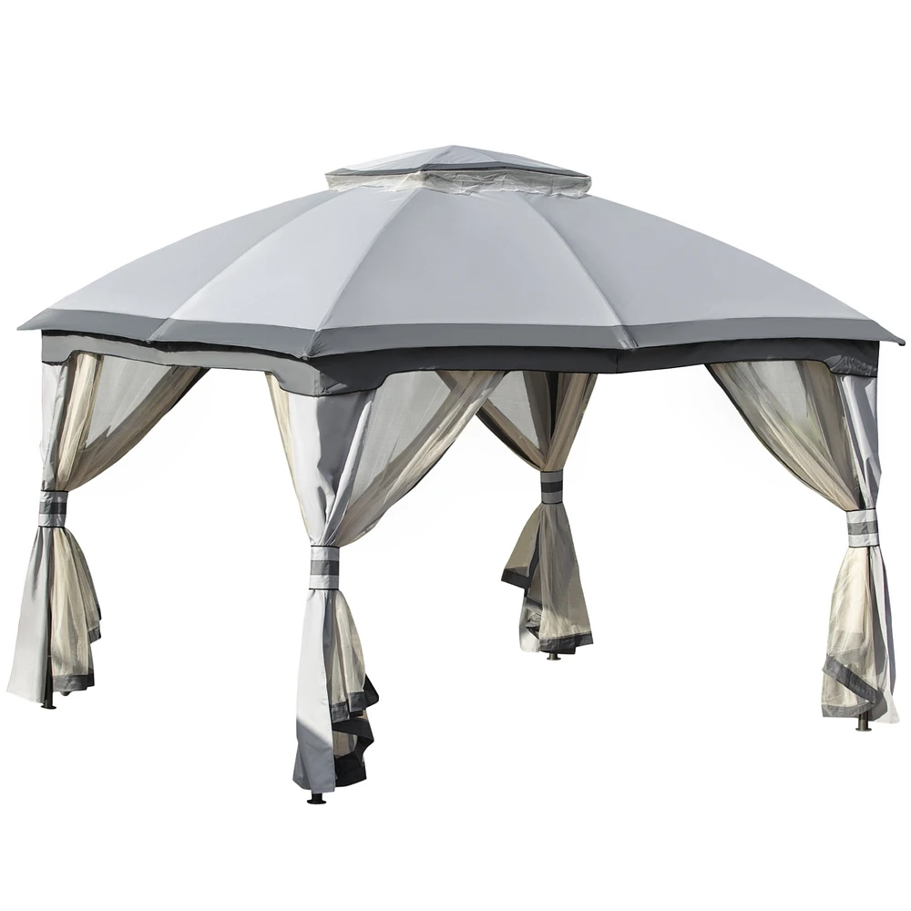 Streamdale Furniture 10' x 12' Outdoor Gazebo w/ Zippered Mesh and Steel Frame