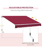 12' Retractable Awning with Aluminum Frame and Uv Protection