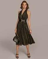 Donna Karan New York Women's Printed Belted A-Line Dress