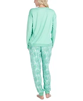 Muk Luks Women's 2-Pc. Lounge Loyalist Sweatshirt & Jogger Pants Pajamas Set