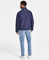 Michael Kors Mens Hooded Lightweight Windbreaker Jacket Refine Textured Crewneck T Shirt Parker Slim Fit Stretch Jeans