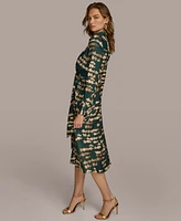 Donna Karan New York Women's Printed Twist-Front Shirtdress