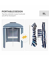 Portable Beach Umbrella with Double-Top Cabana