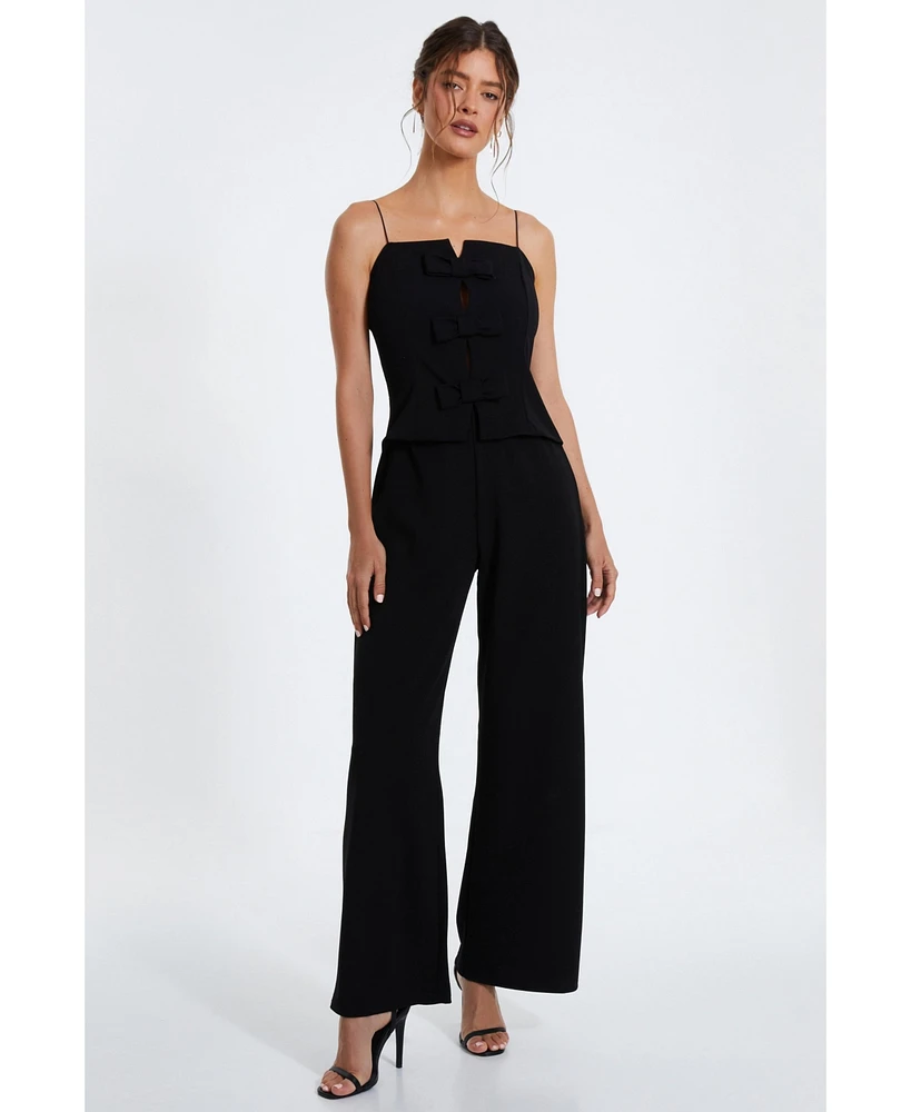 Quiz Women's Scuba Crepe Bow Front Jumpsuit