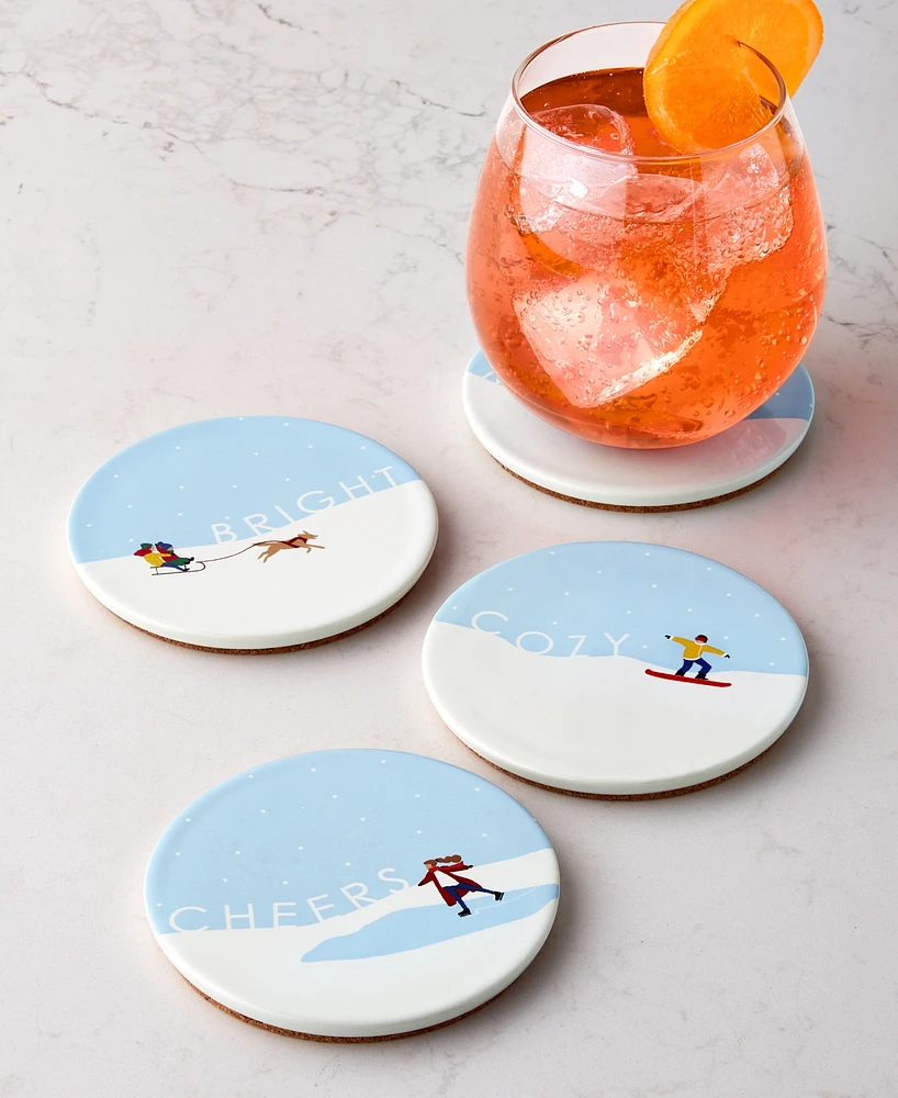 The Cellar Holiday Ceramic Coasters, Set of 4, Created for Macy's