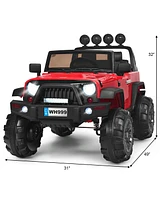 Sugift 12V Kids Ride On Car with Remote Control and Double Magnetic Door