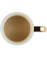 Le Creuset Stoneware Mug with Gold Metallic Handle, 14 oz.