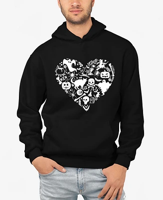 La Pop Art Men's Halloween Heart Word Hooded Sweatshirt