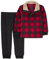 Carter's Toddler Boys Buffalo-Check Pullover & Fleece Pants, 2 Piece Set