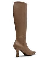 Anne Klein Women's Perfection Leather Snip Toe Knee High Boots