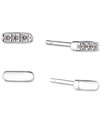 Lauren Ralph Lauren Sterling Silver 2-Pc. Set Pave Stud Earrings