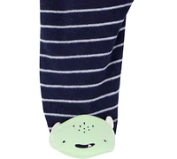 Carter's Baby Boys Sleep & Play Stripe Zip-Up Fleece Footie Pajamas