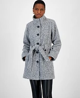 Bcx Juniors' Boucle Single-Breasted Belted Coat