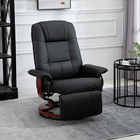 Streamdale Furniture Faux Leather Recliner with Swivel and Footrest