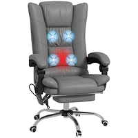 Simplie Fun Vibration Massage Office Chair with Heat, Footrest, Gray