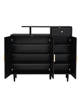 Streamdale Furniture Arched-Door Shoe Cabinet with Drawer and Shelves