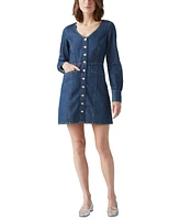 Levi's Women's Monroe Cotton Denim A-Line Button-Front Dress