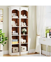 Tribesigns 70.9-Inch Tall Narrow Bookcase, 5-Tier Cube Bookshelf with Storage, Modern Slim Corner Display Shelves for Home Office