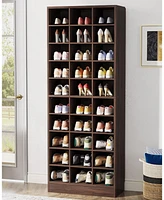 Tribesigns 10-Tier Shoe Storage Cabinet, Gray Wooden Shoe Rack with 30 Cubbies, Freestanding Tall Entryway Shoe Organizer for Closet, Entryway