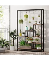 Tribesigns 5-Tier Tall Indoor Plant Stand, 70.9 inches Large Metal Plant Shelf with 6PC S Hanging Hooks, Multi-Purpose Flower Bonsai Pots Display Rack