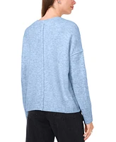 Vince Camuto Women's Crewneck Drop-Shoulder Button-Trim Sweater