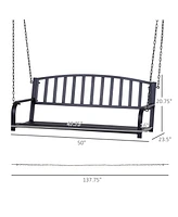 Streamdale Furniture 2-Person Patio Swing Bench with Chains, 528 lb Capacity