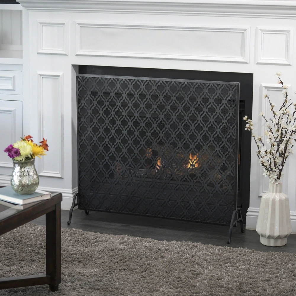 Streamdale Furniture Elmer Iron Fire Screen: Protect Your Home With Style