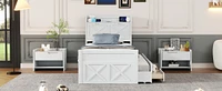 Twin Bed with Storage Headboard and Trundle