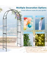 Givimo 7.5 Feet Metal Garden Arch for Climbing Plants and Outdoor Garden Decor-Black
