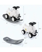 Vebreda 3-in-1 Rocking Horse and Sliding Car with Detachable Balance Board